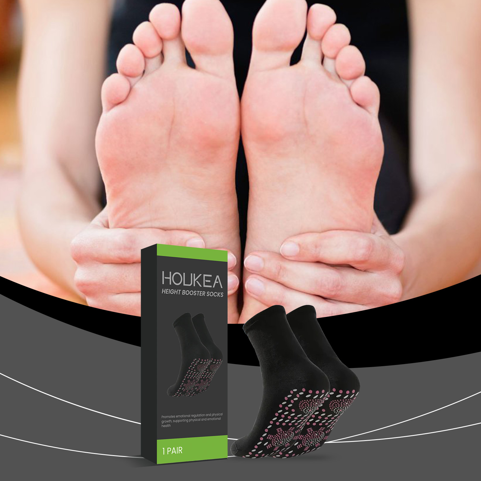 Sports Socks - جوارب قدم ذاتية التسخين، جوارب مرنة