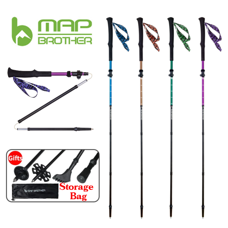 Trekking Pole Carbon - MAP bro-عمود رحلات قابل للطي خفيف