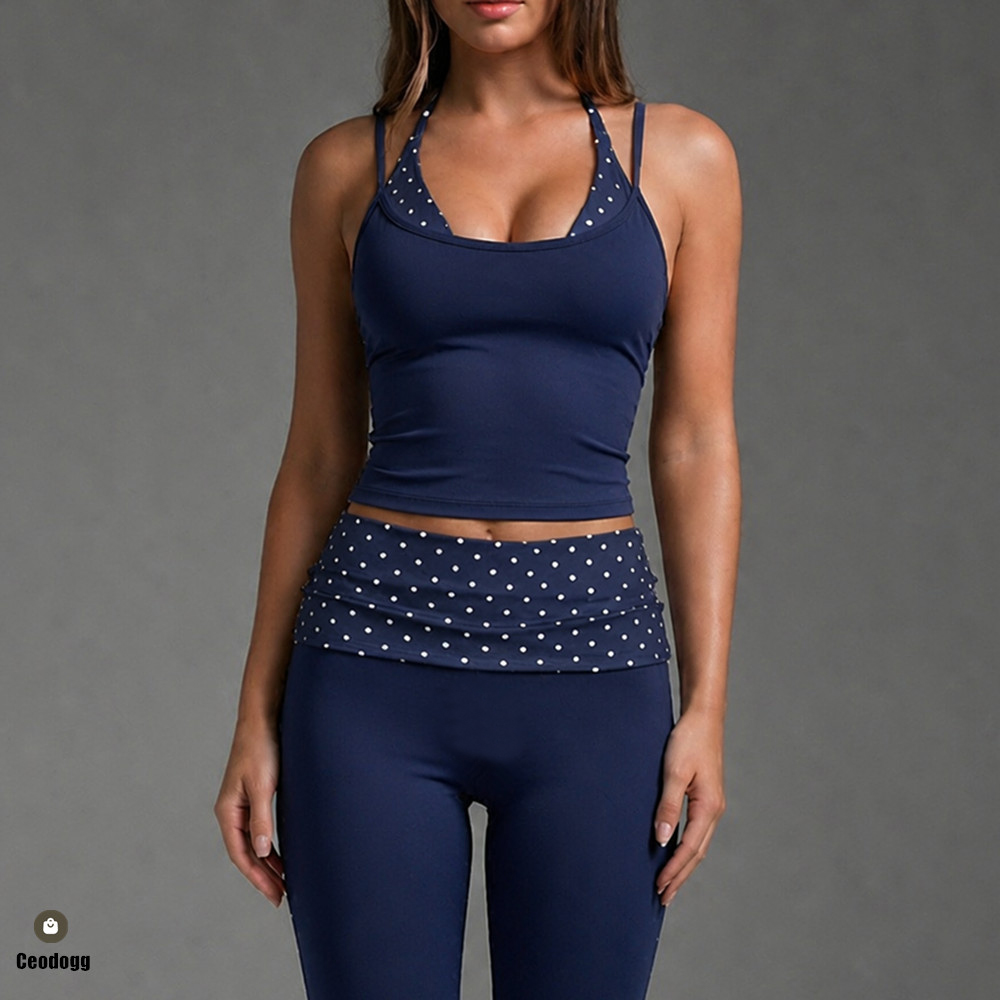 Running Belt - حمالة صدر رياضية نسائية منقطة بحمالات