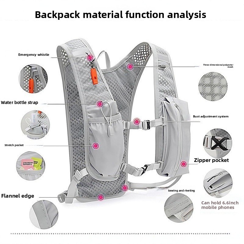 Hydration Vest - حقيبة هاتف للجري، حقيبة صدرية للمشي