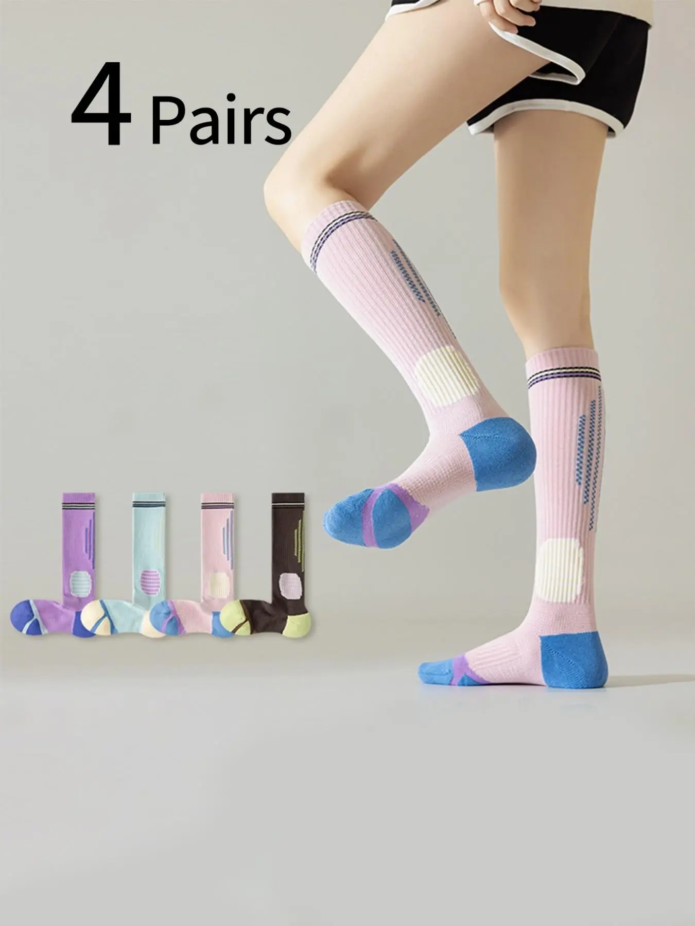 4 أزواج من جوارب الضغط الرياضي - مراجعة Sports Socks وسعره
