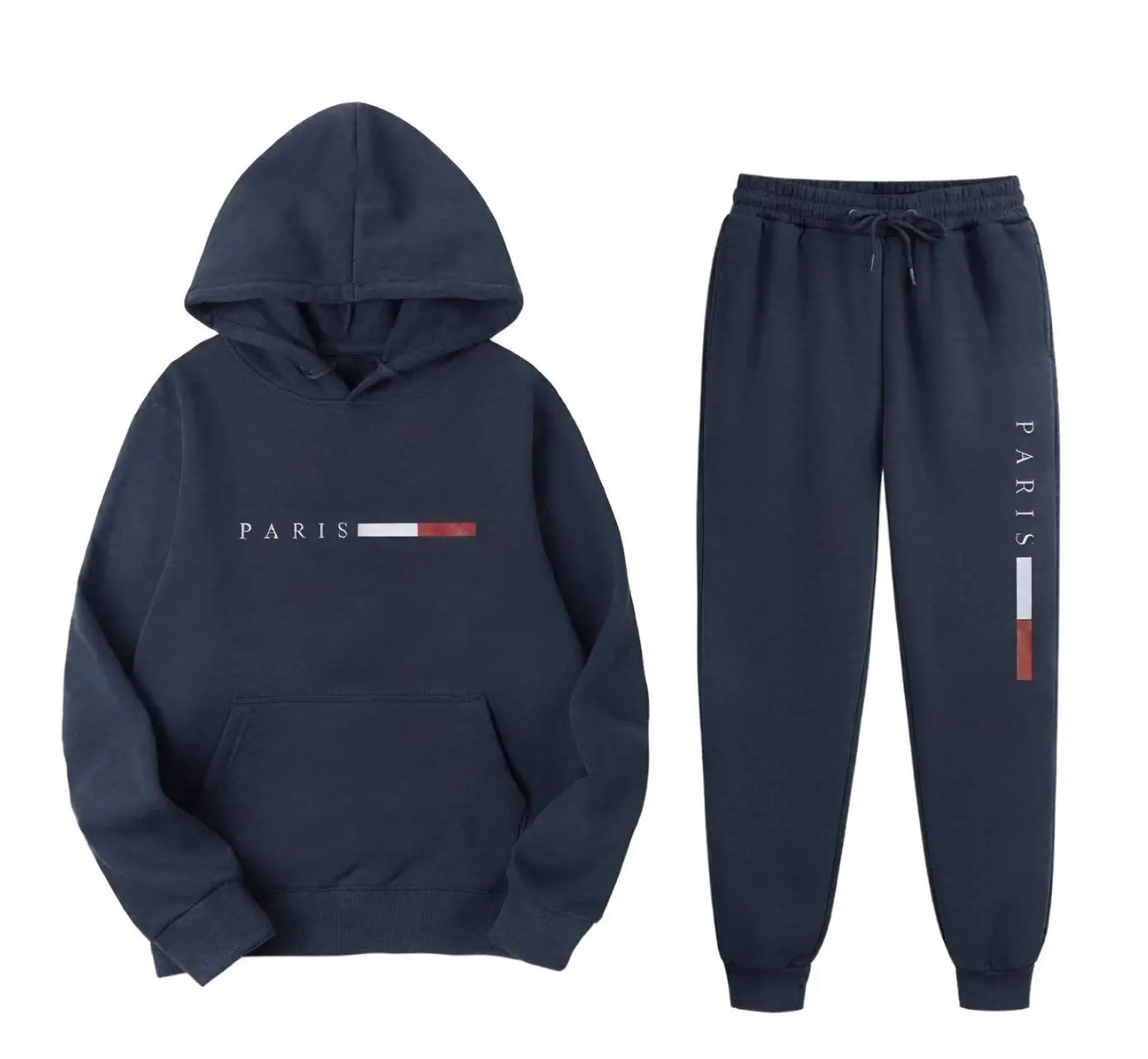 طقم هودي رجالي بطبعة باريس، يت - مراجعة Joggers Pants وسعره