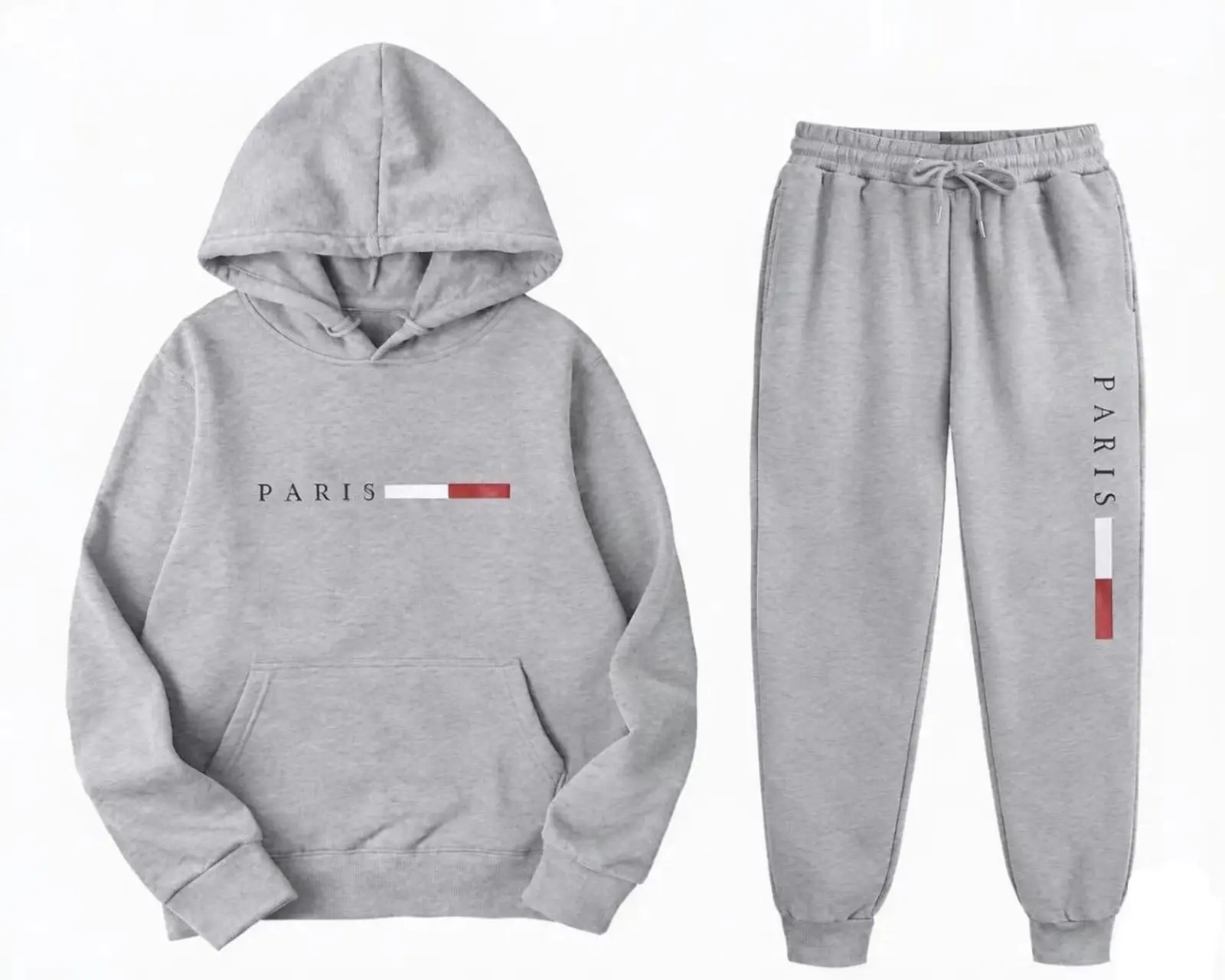 طقم هودي رجالي بطبعة باريس، يت - مراجعة Joggers Pants وسعره